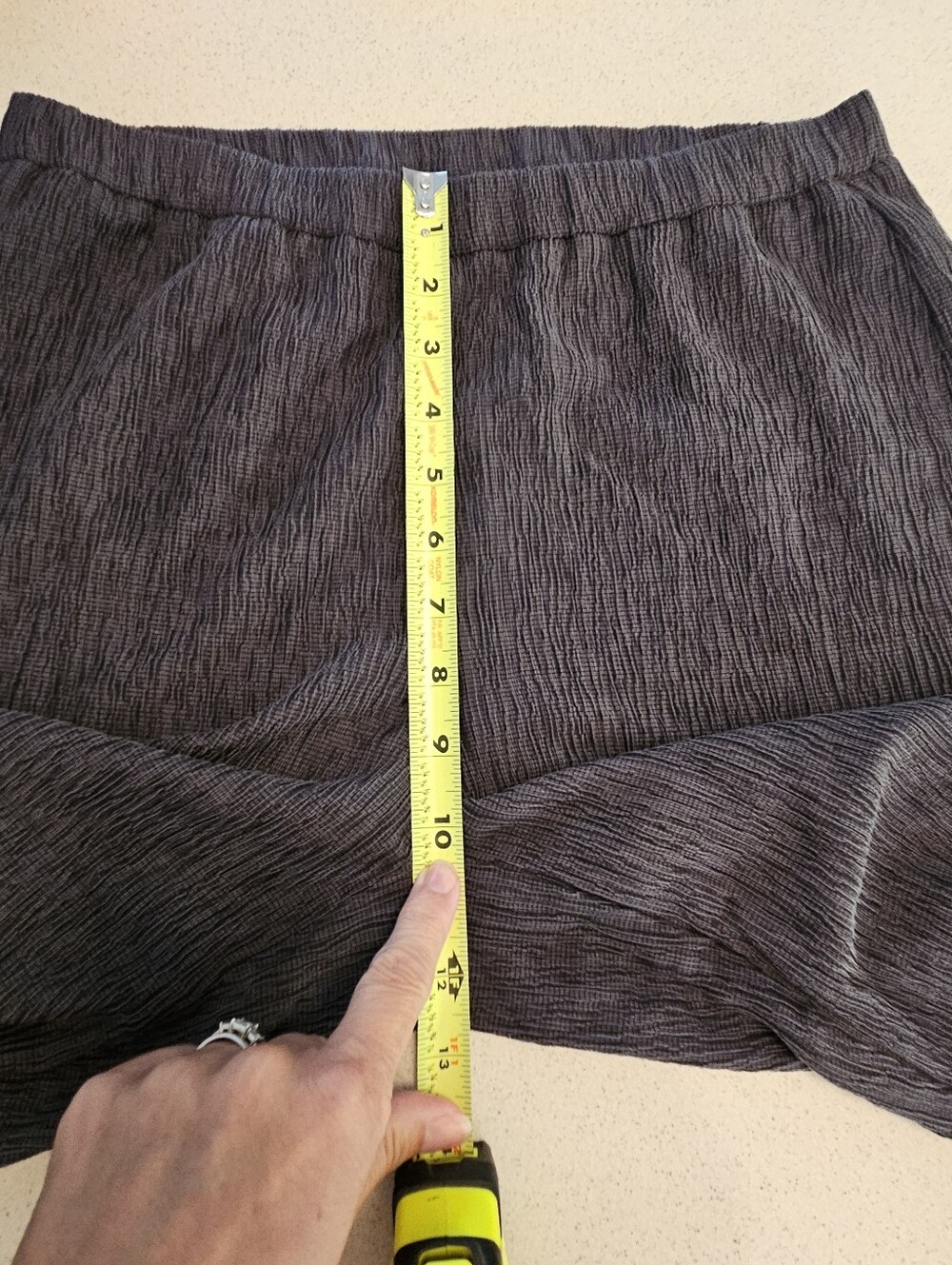 Eileen Fisher SZ S Petite Gray Crepe Pull On Relaxed Fit Pant Split Hem Baggy - Picture 8 of 12